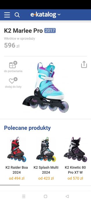 Rolki K2 Marlee Pro regulowane 29-34