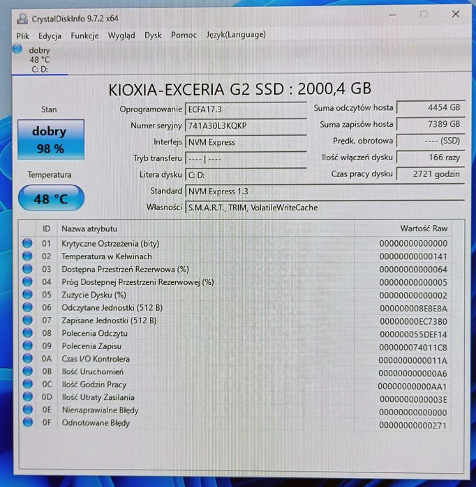 Dysk SSD 2 TB Kioxia