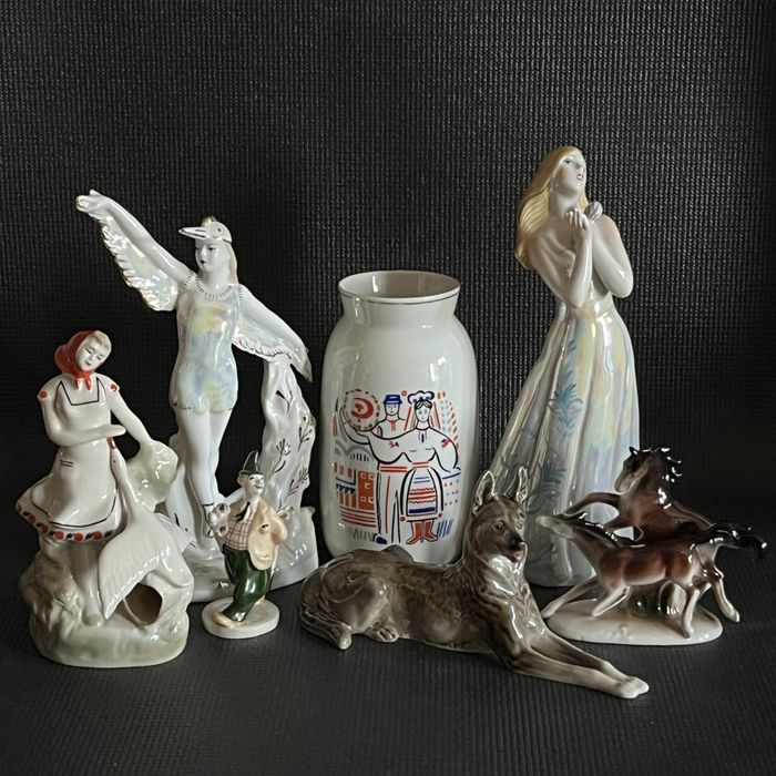 Фарфоровые статуэтки ваза СССР винтаж декор 100% Оригинал Редкость!