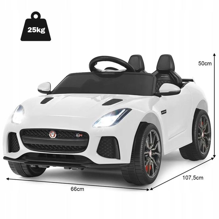 Samochód elktryczny 12V  dla dzieci Jaguar F-TYPE SVR biały