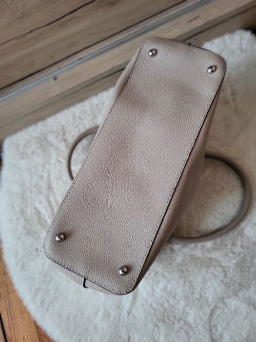 Beżowa torba szoperka torebka shopper bag