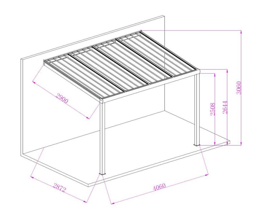 Zadaszenie aluminiowe PRO z dachem poliwęglanowym 300x406 m