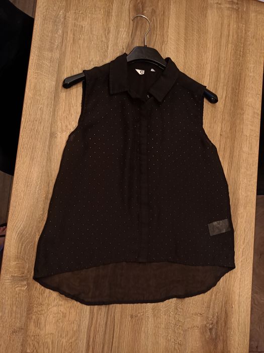 Koszulka czarna na ramiączkach elegancka Cubus