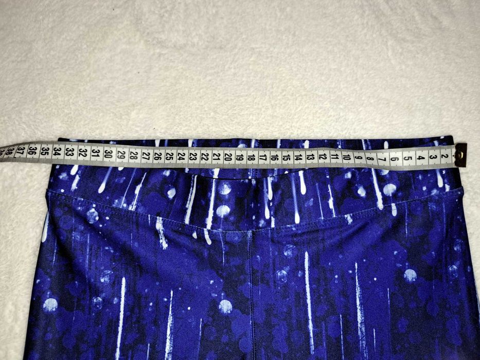 Legginsy 3/4 granatowo- czarno-białe  roz. S-M