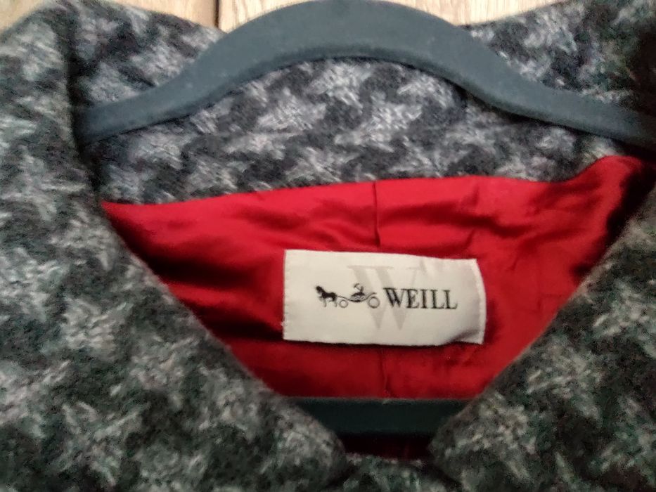 Wełniany płaszczyk damski 100% wełny szary Weill