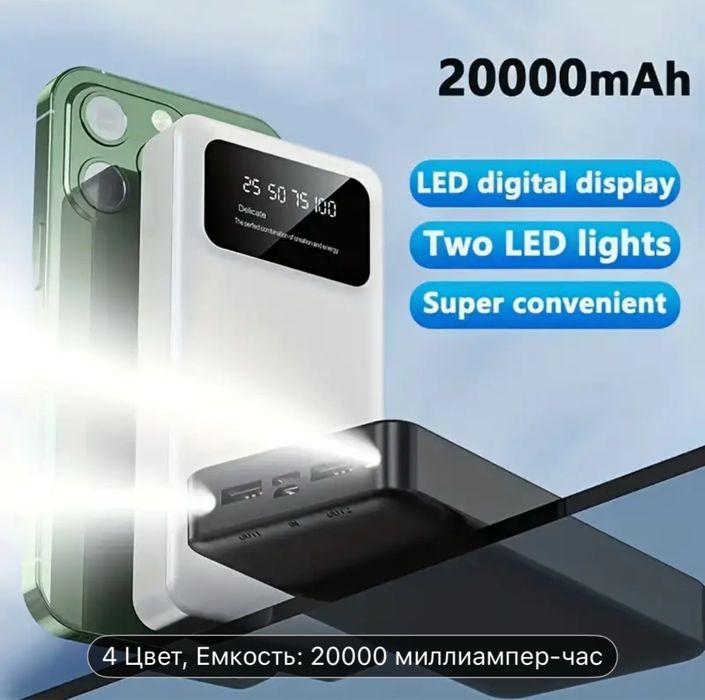 Повербанк PowerBank 20000 павербанк швидка зарядка 22,5w