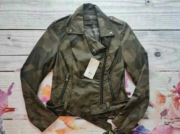 Okazja! Ramoneska Kurtka Moro z paskiem