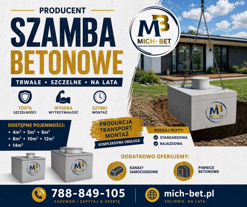 Zbiorniki betonowe, szambo, piwnica, kanał samochodowy, piwniczka