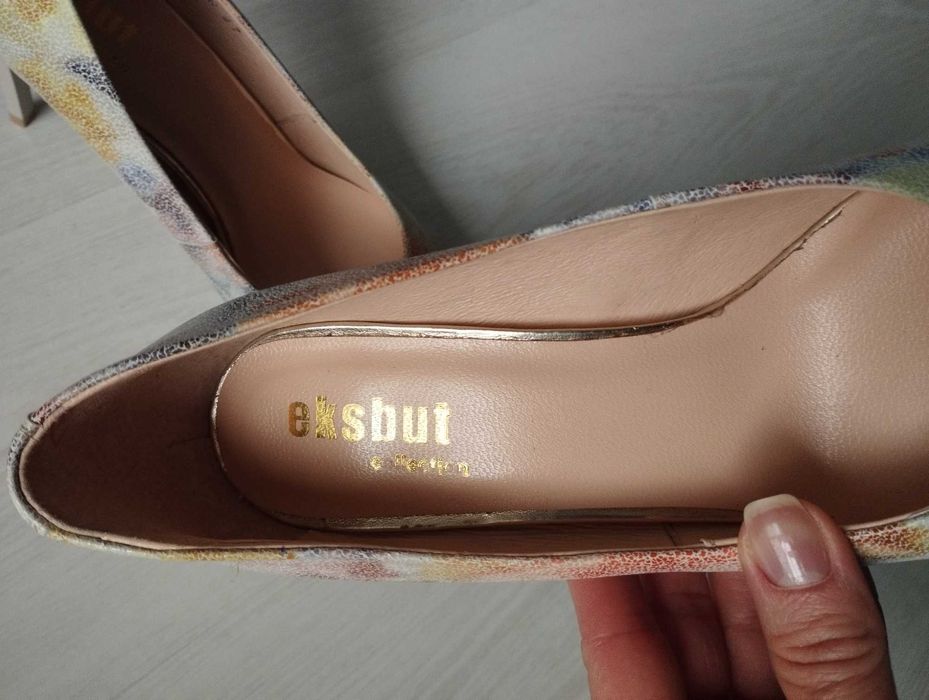 Pastelowe czółenka Eksbut 37 multikolor skóra