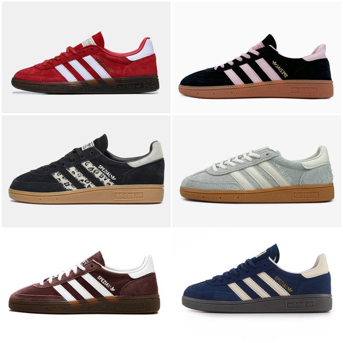 р36-45 Кросівки Adidas Spezial Handball Black Blue White Pink Brown