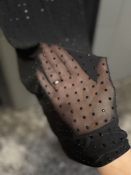 Платье мини со стразами