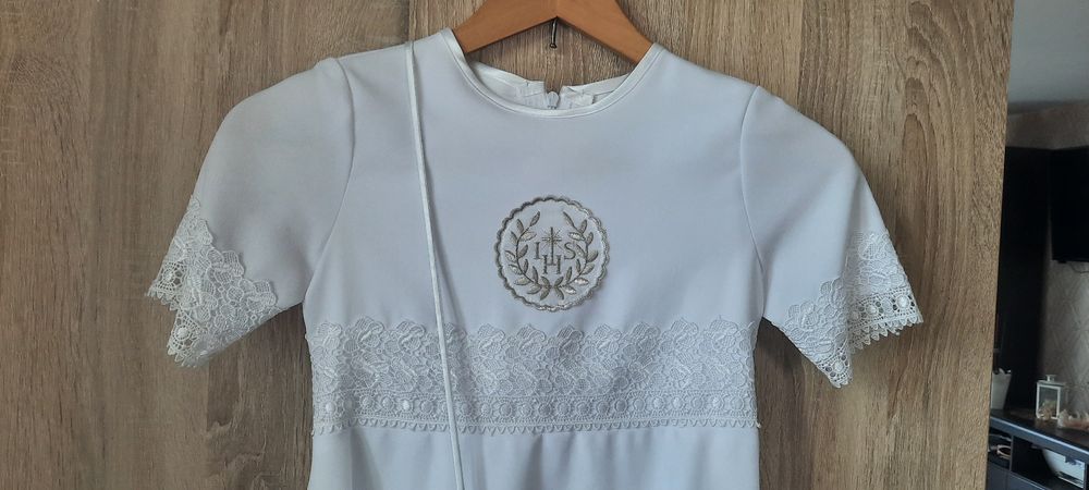 Alba , Sukienka do komuni z ozdobna kokarda z tyłu