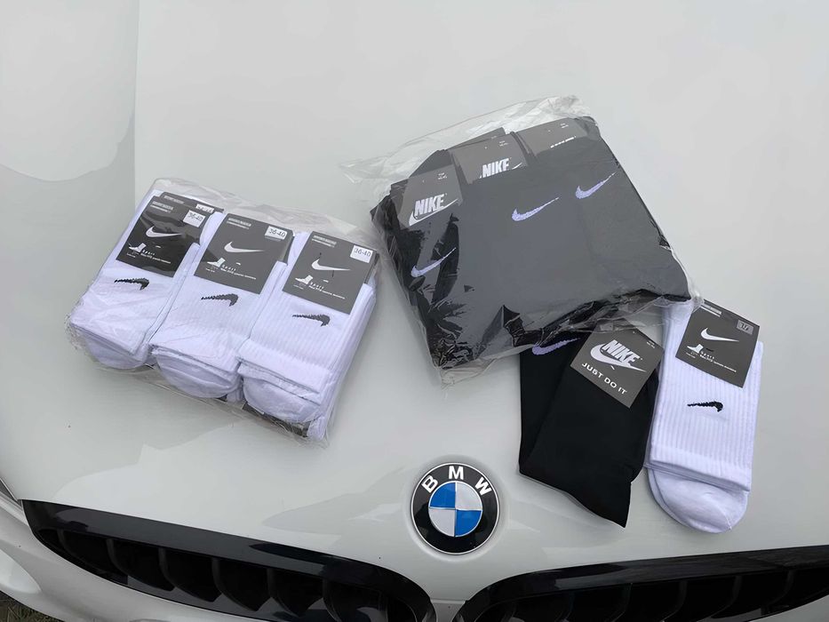 12 пар - 250грн! Носки Nikе высокие спортивные. Шкарпетки білі чорні