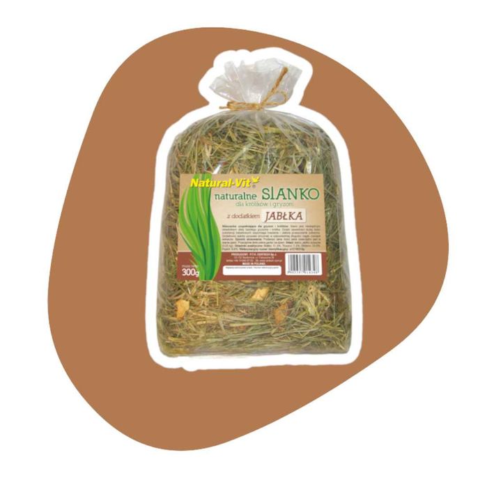 Natural-vit Sianko naturalne z jabłkiem 300g siano dla gryzoni i królików