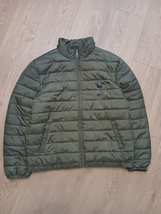 Куртка True Religion  мікропуховик оливковий  L