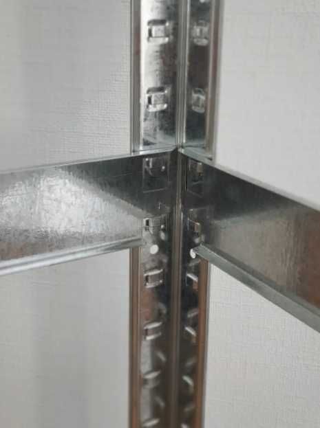 Стелаж поличковий для складу дому гаражу оцинкований полки з мдф