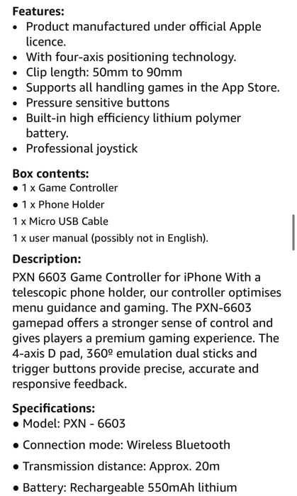 Comando Joystick PXN-6603 para smartphone