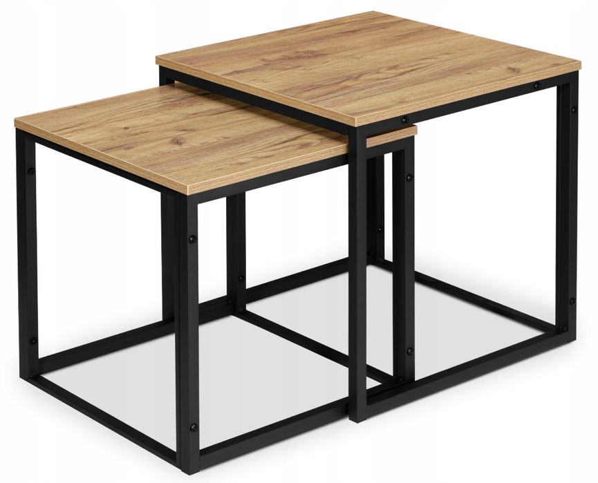 Ławka Stolik Stół Kawowy Zestaw Stolików 2w1 Loft Drewniane