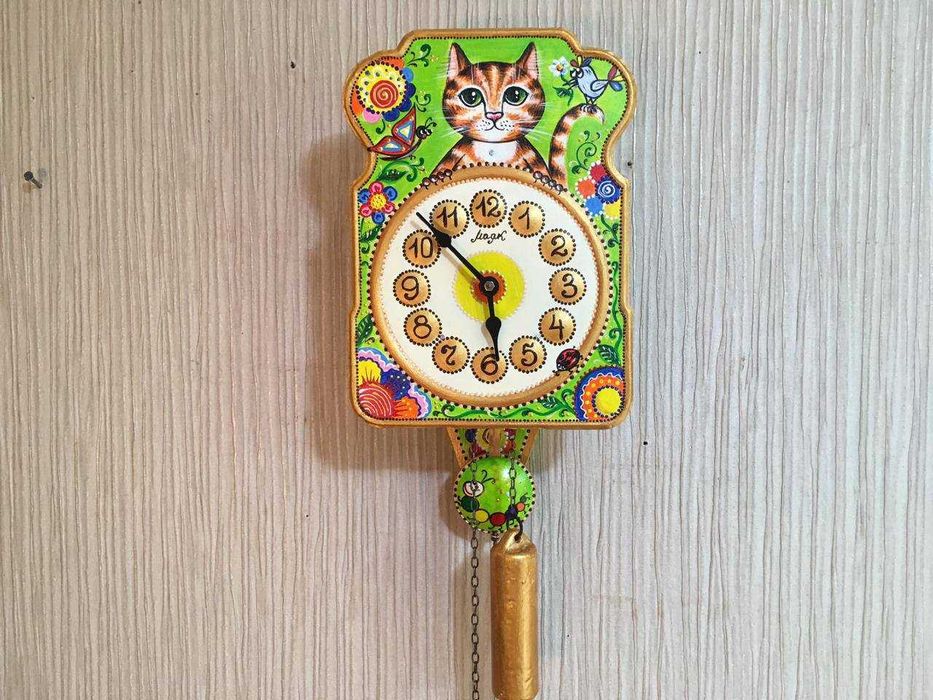 Часы ходики настенные механические Маяк с Авторской росписью 