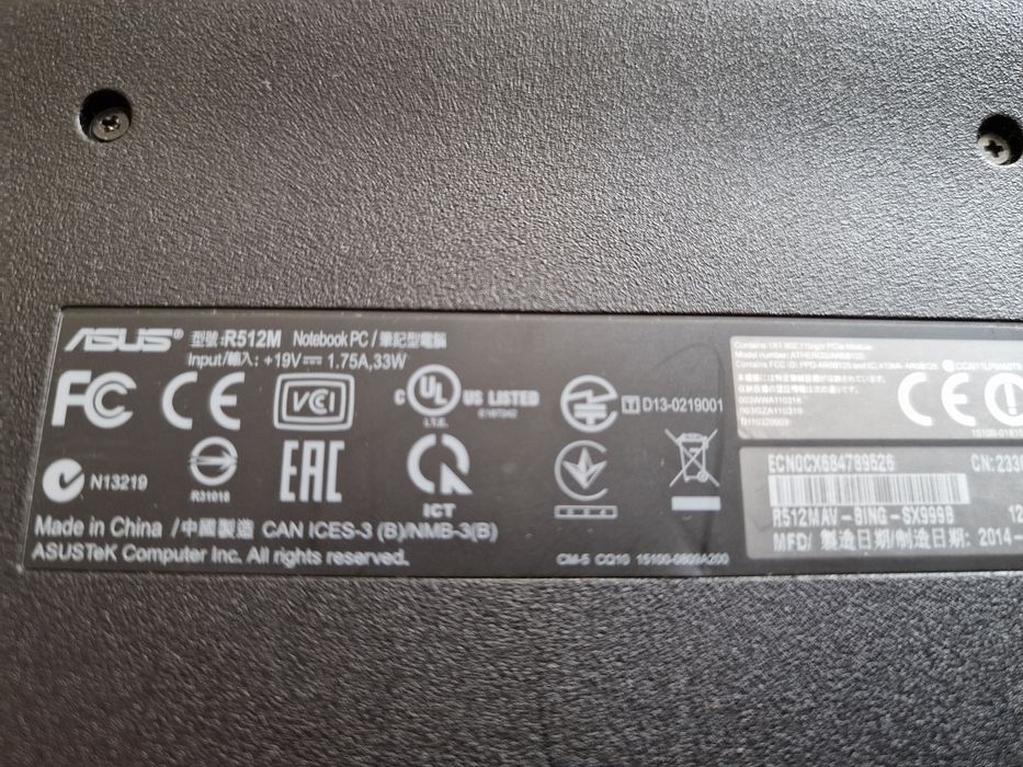 LAPTOP asus r512m dysk ssd