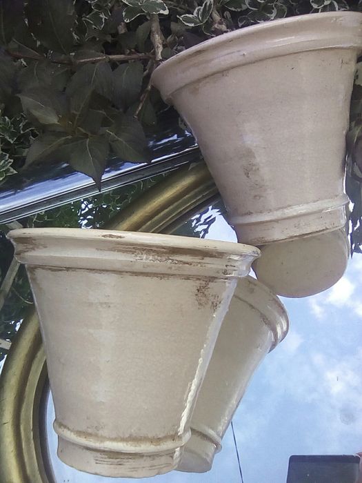 Donice ceramiczne, Provance, Beż sepia i mozaika szarość Grey.