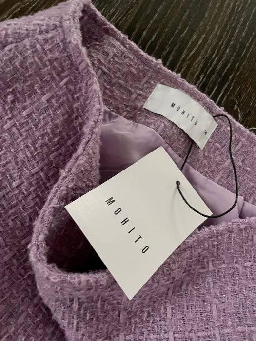Spódniczka tweedowa Mohito Nowa z metką XS S fioletowa
