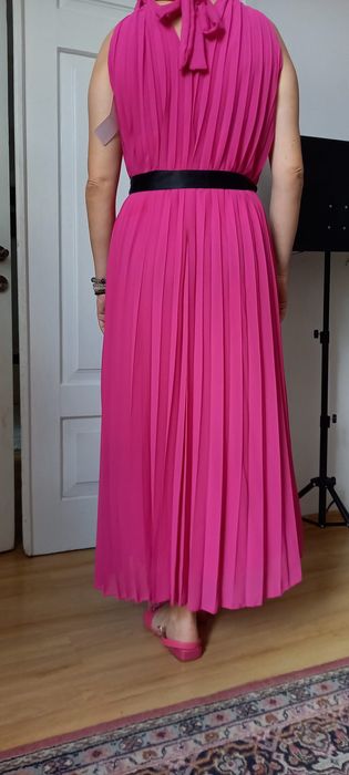 Sukienka plisowana na lato fuksja 40