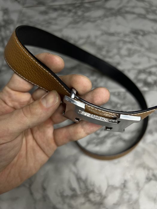 Ремень пояс кожаный Hermes оригинал номерной 90 - 110 см