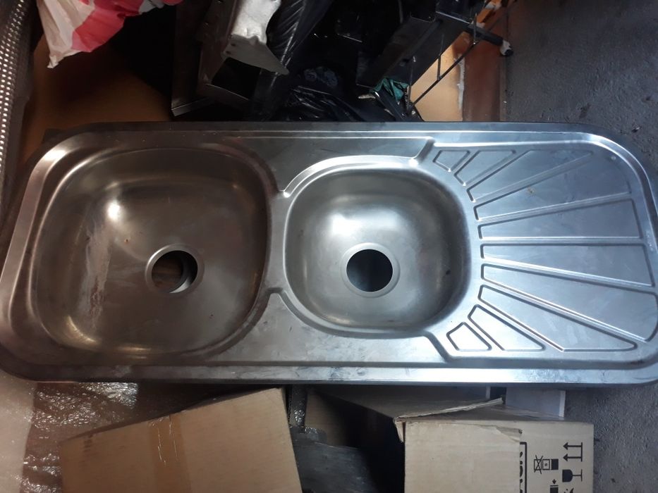 Lavatorios em inox domestico de 2 cubas de encastrar