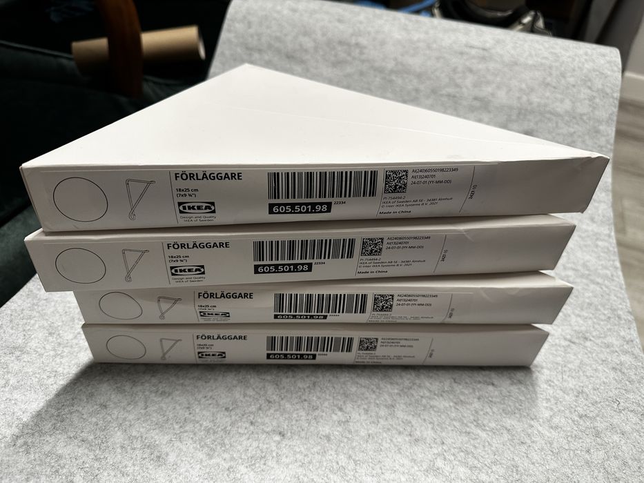 IKEA FÖRLÄGGARE – metalowe wsporniki / uchwyty ścienne białe – 4 szt.