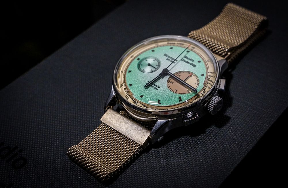 Zegarek Studio Underd0g Mint Ch0c Chip Manual Chronograph miętowy