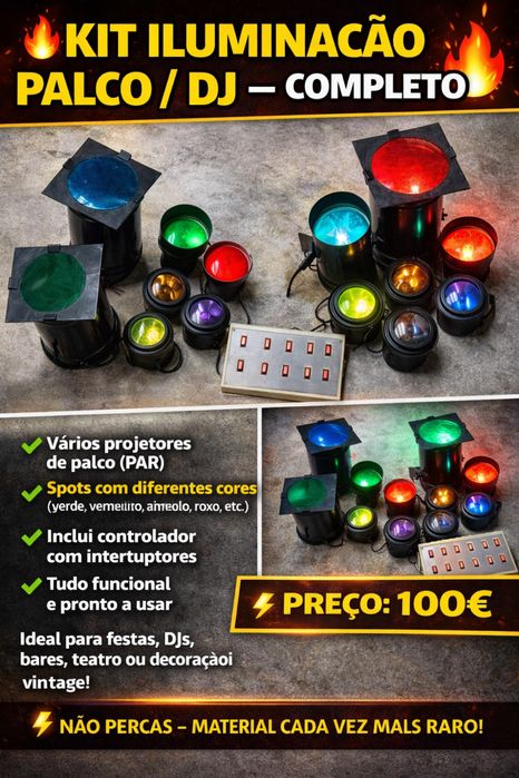 Kit luzes discoteca profissional + extras