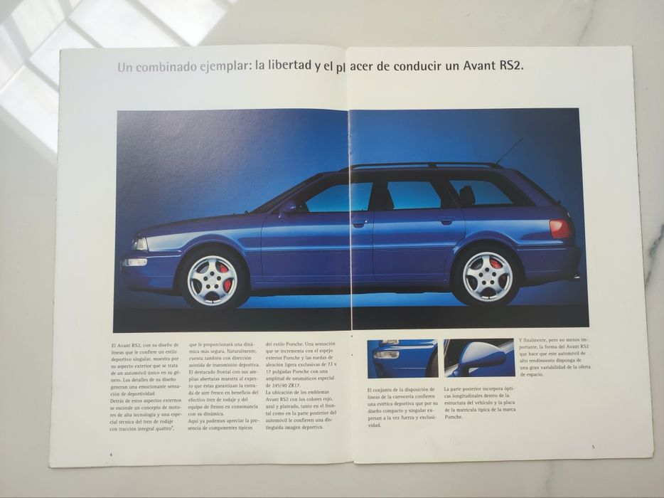 Folheto Audi RS2