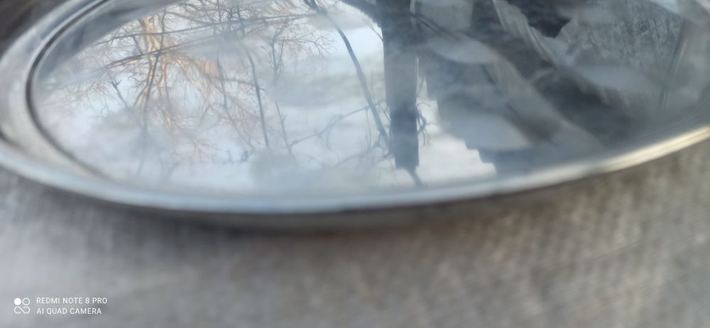 Разнос никелированный, блюдо диаметр 35 см Индия в отличном б у сост