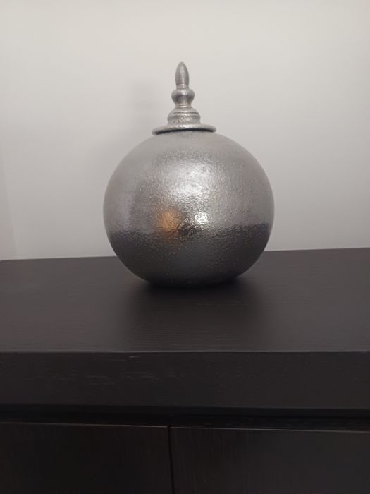 Pote  prateado - Decoração