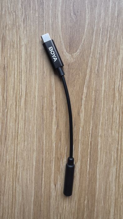 Adapter / Przejściówka BOYA BY-K4 (Mini Jack 3.5mm TRS do USB-C) nowy