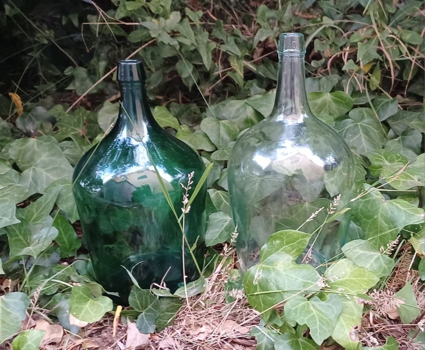 Lote de 2 garrafões de vidro