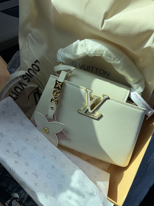 Сумка louis vuitton capuccines біла сумка луи витон капуцин біла