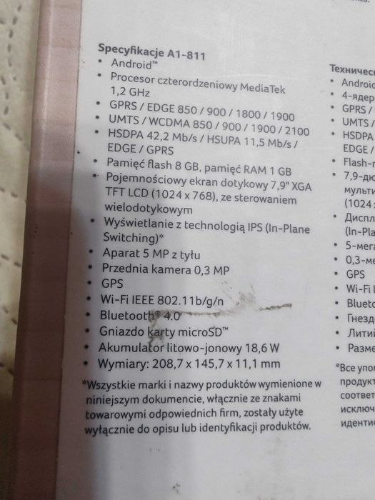 Dwa tablety Samsung Tab 3 i Acer Iconia A1