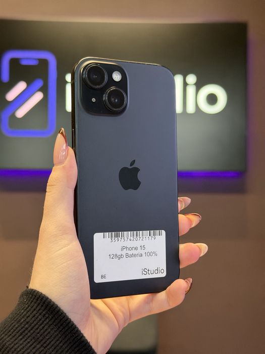 iPhone 15 128GB Czarny- BATERIA 100%- Stan bardzo dobry – Raty 0% – Wysyłka / Odbiór Warszawa GWARANCJA 12 MIESIĘCY!!!