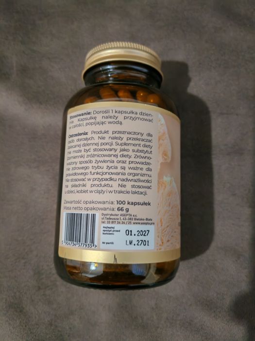 Asepta Lion's mane 530 mg, 100 kapsułek