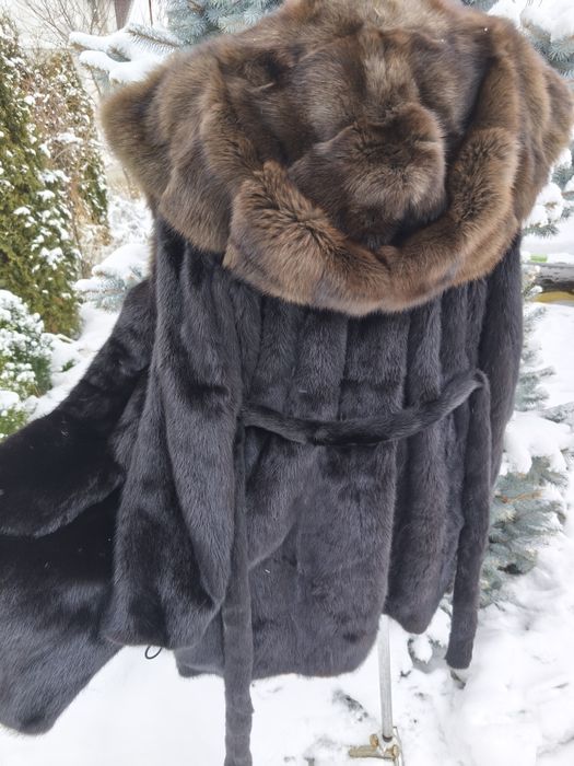 Ог 106! Шикарна норкова шуба з соболем! СОБОЛЬ капюшон 42-44-46 с-м