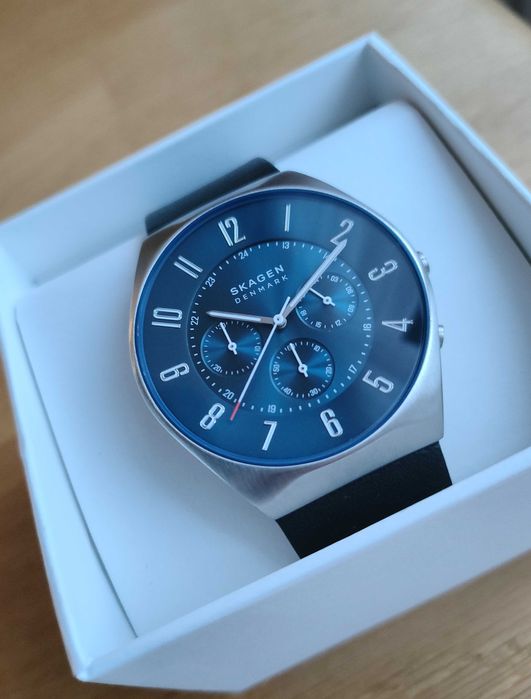 Elegancki zegarek męski Skagen Grenen Chronograph SKW6820, idealny