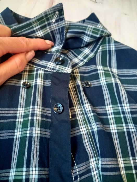 Чоловіча сорочка в клітинку картата рубашка в клетку синня зелена