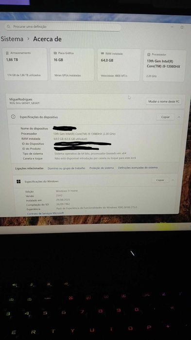 ASUS Strix 18 i9 13980HX - 64GB RAM - RTX 16GB - 2TB SSD4090