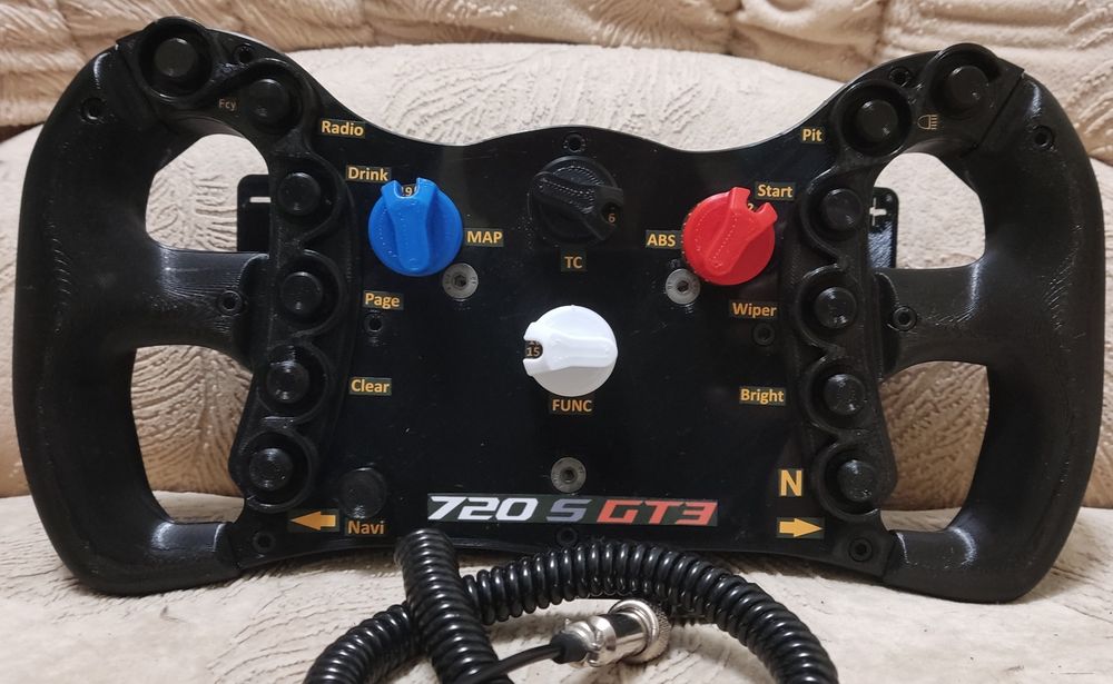Штурвал для симрейсинга руль McLaren 720S GT3 simracing thrust ffbeast