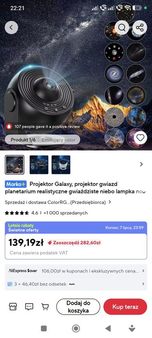 Projektor Galaxy - kosmos w Twoim domu