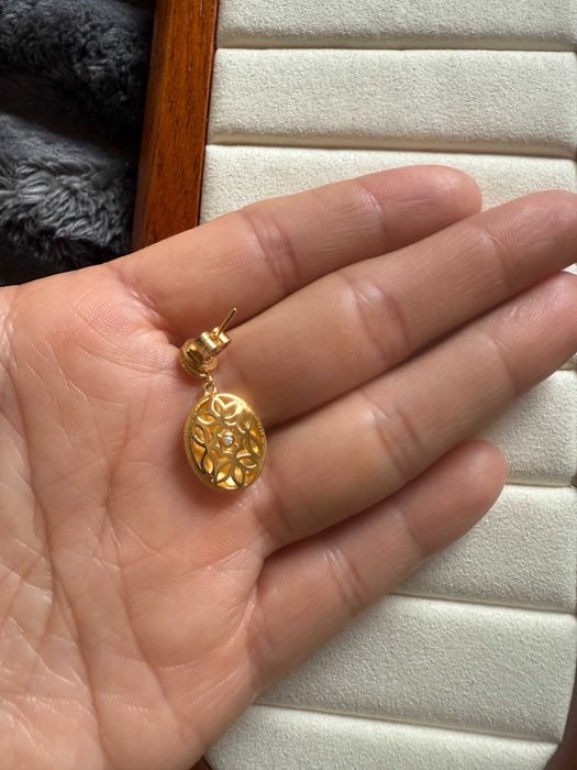 Brincos de prata 925 banhados a ouro com acabamento escovado earrings