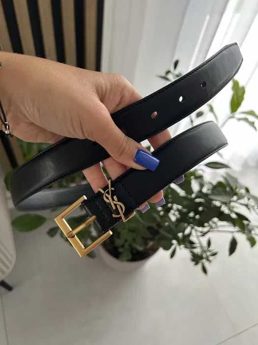 PROMOCJA Pasek Damski YSL nowy premium czarny brązowy