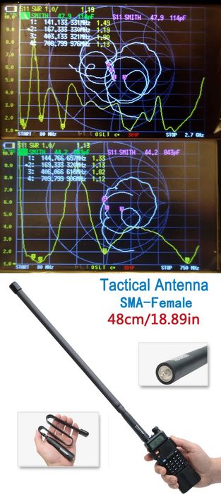 Abbree AR-771 sma-f 37 см сатком садком 145/430 мгц uhf vhf 2 м 70 см